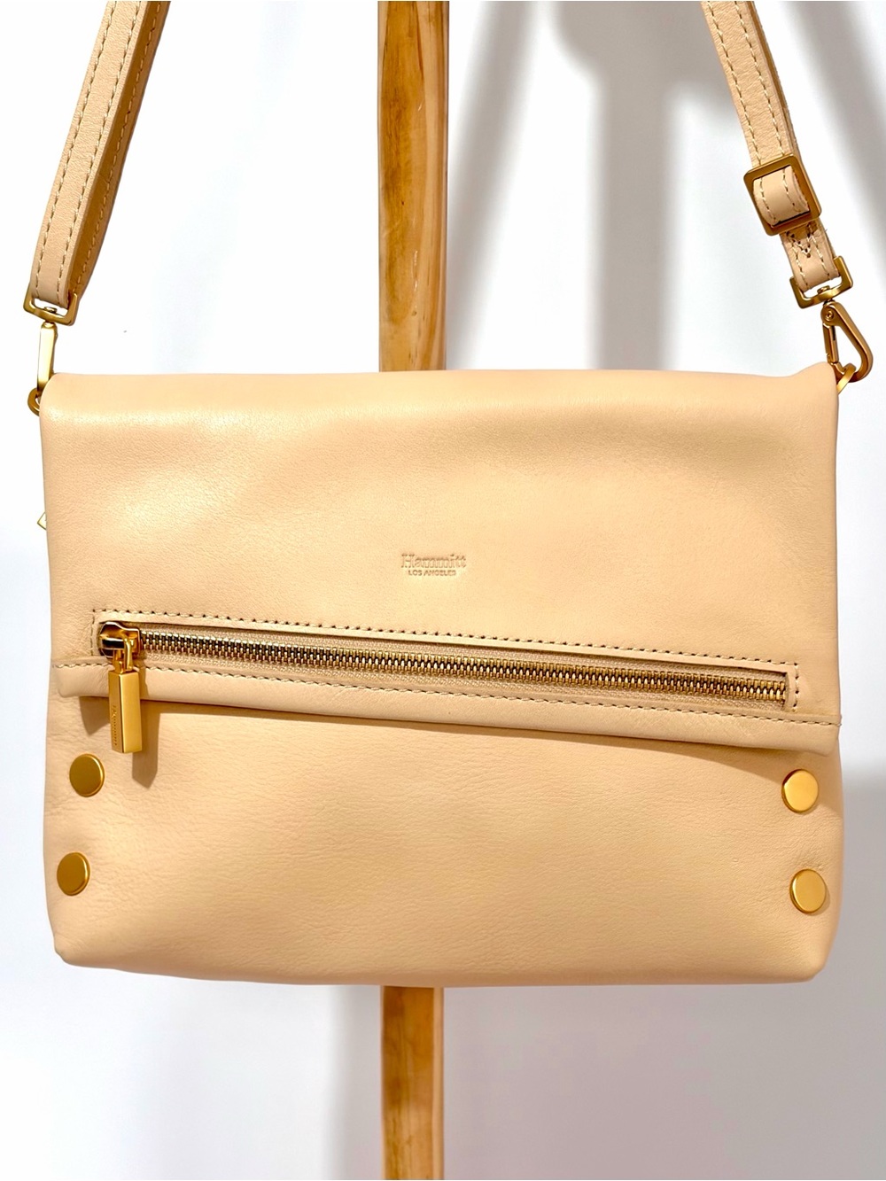 Hammitt VIP MD Crossbody Bag In Superbloom Pink With Brushed Gold Hardware